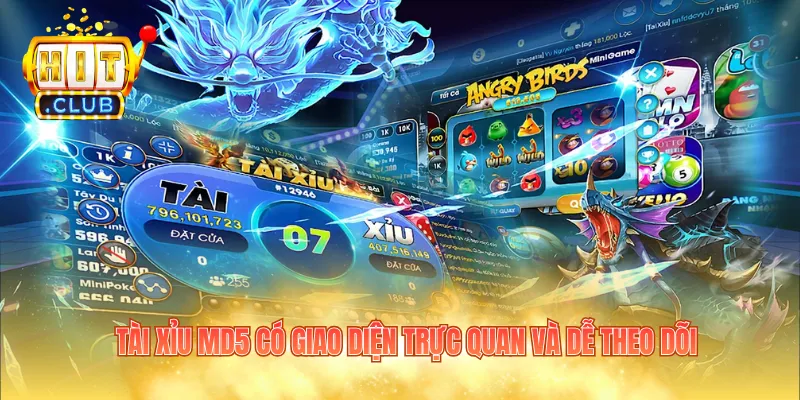 Tài xỉu MD5 có giao diện trực quan và dễ theo dõi